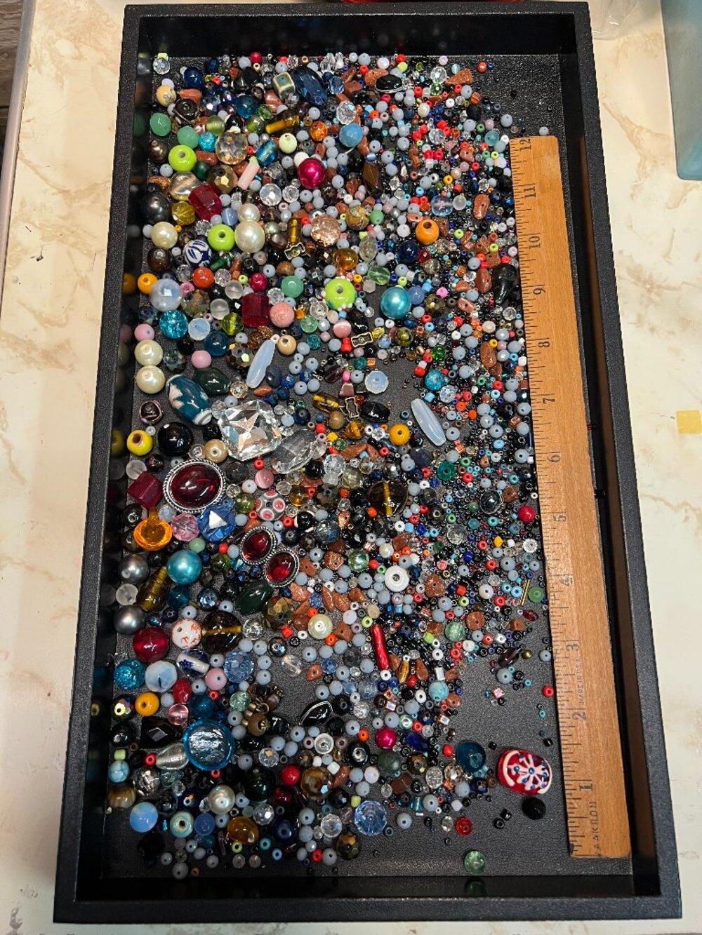 1 pound glass craft bead mix lot 1